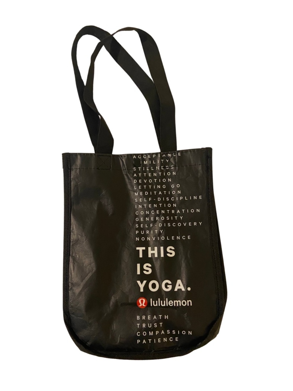 Lululemon “This Is Yoga” Reusable Tote Bag | Black | Small Shopper